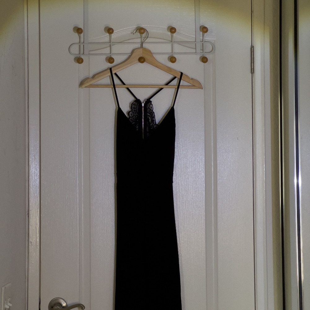 JO & ELLE Black Lace-Back Wide-Leg Jumpsuit